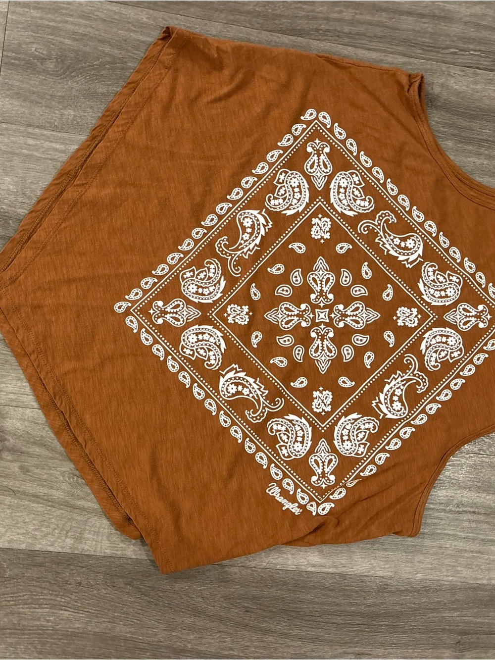 Wrangler Rust Brown Bandana-Print tank top